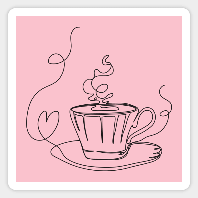 Single Line Tea Cup Sticker by SWON Design